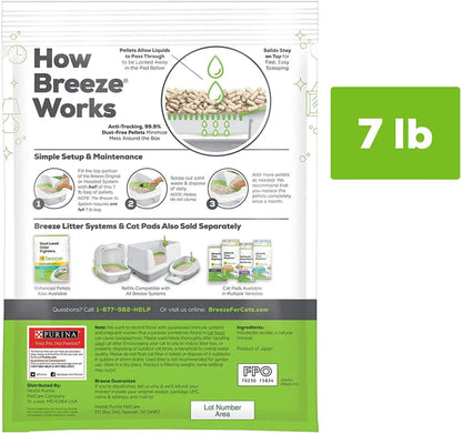 (4 Pack)  Tidy Cats Breeze Unscented 99.9 Percent Dust Free, Multi Cat, Zeolite Pellet Cat Litter Refill