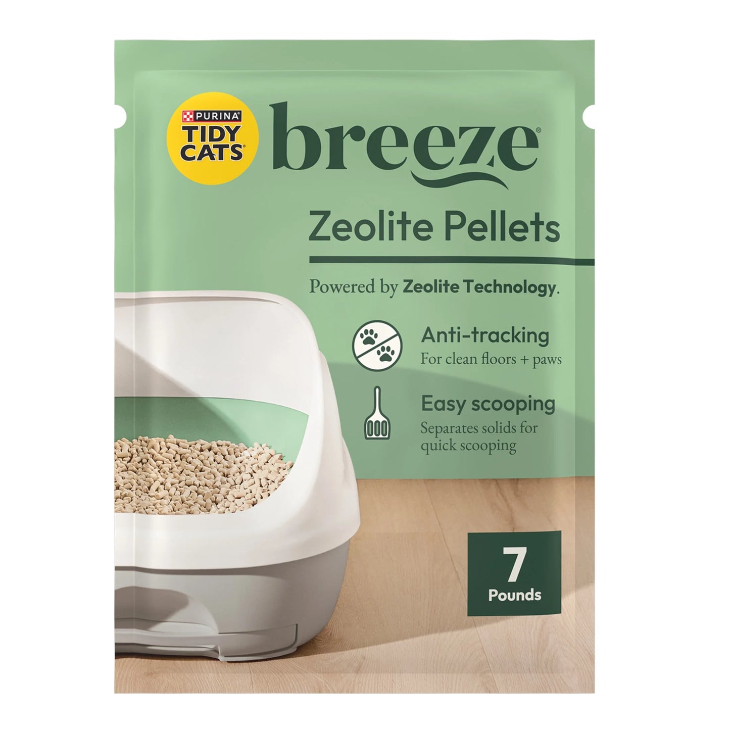 (4 Pack)  Tidy Cats Breeze Unscented 99.9 Percent Dust Free, Multi Cat, Zeolite Pellet Cat Litter Refill